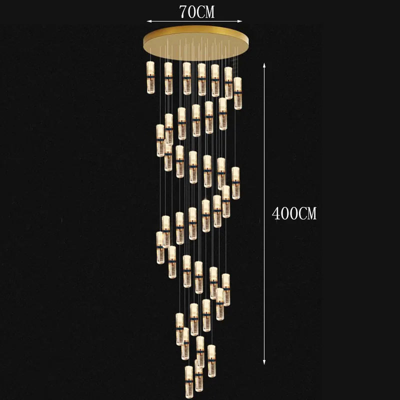 Afralia™ Modern Stair Chandelier Pendant Light LED Ceiling Lamp for Living Room