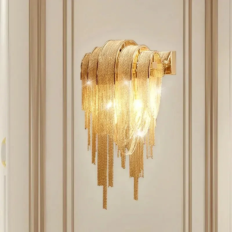 Afralia™ Tassel Chandelier: Postmodern Chain Hanging Lights for Luxury Living Spaces