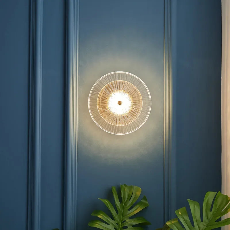 Afralia™ Round Nordic Glass Wall Lamp for Luxury Bedroom and Aisle