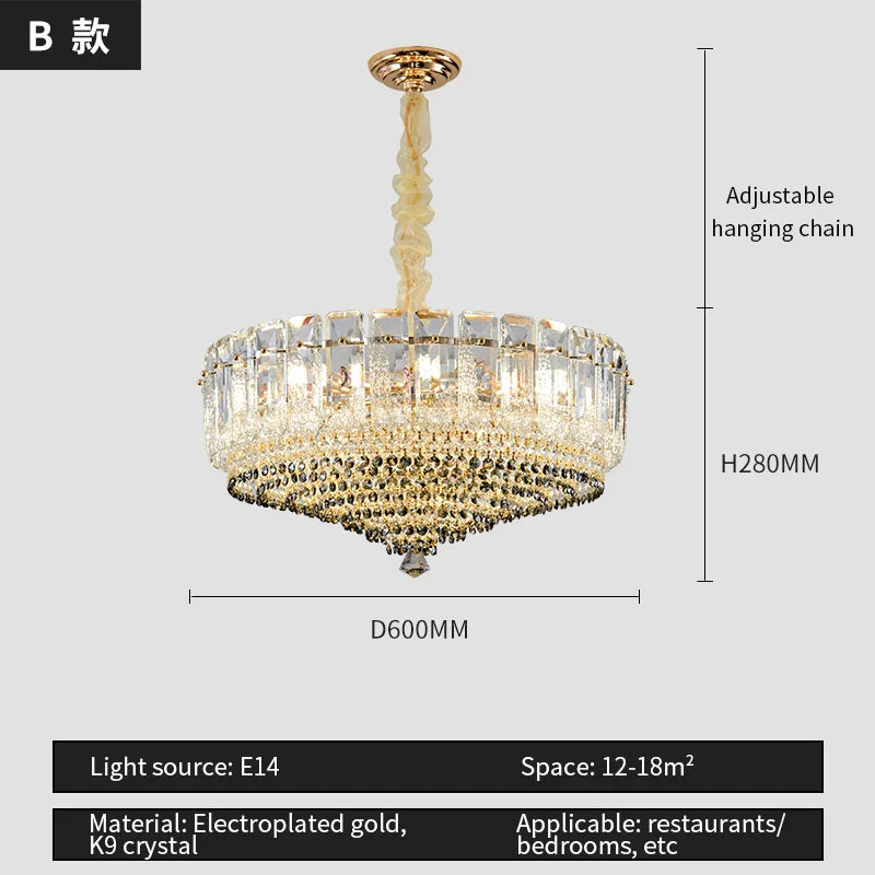 Afralia™ Crystal Light Chandelier: Modern Elegance for Living Room, Bedroom, Dining Room