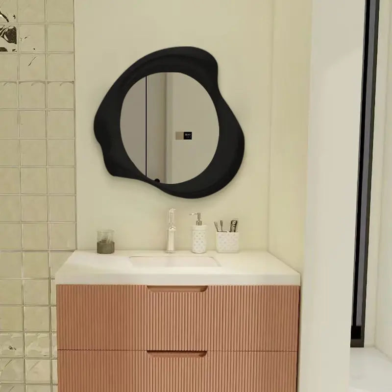 Afralia™ Minimalist Luminous Makeup Mirror for Bedroom & Bathroom - Wall Mounted Circular Vanity Mirror