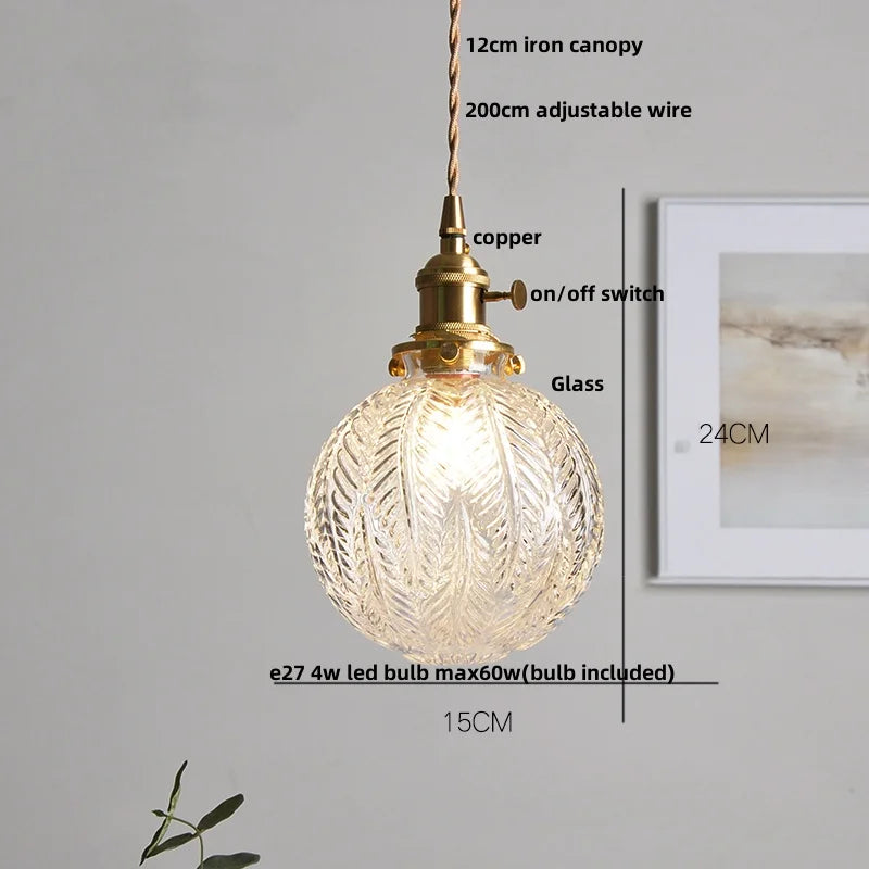 Afralia™ Clear Glass LED Pendant Lamp for Dining Coffee Restaurantr Aisle - Modern Nordic Design