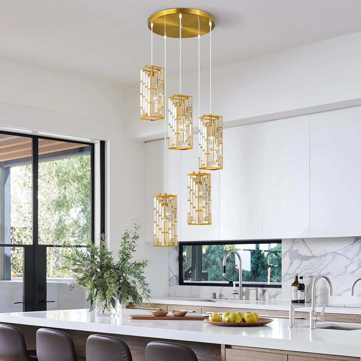 Afralia™ Gold Crystal Wall Sconce: Elegant Chandelier Lighting with LED Bulbs