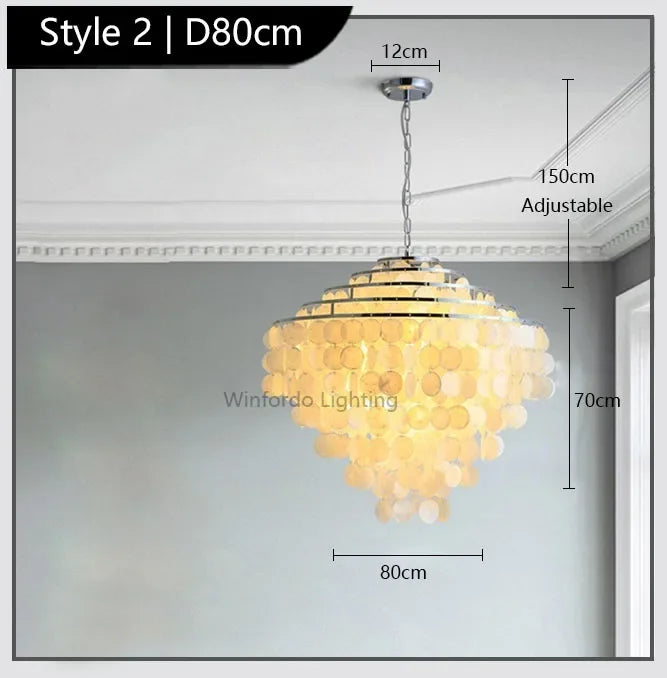 Afralia™ Modern White Acrylic Shell Pendant Light for Luxury Home Decor