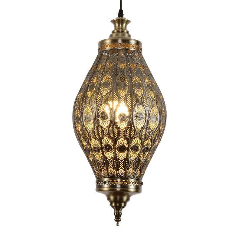 Morocco Pendant Iron Turkish Hanging Lamp Afralia™ for Shop Living Room Decor