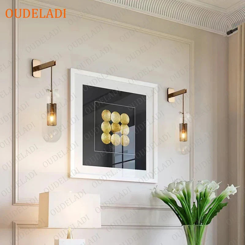 Afralia™ Modern Glass Wall Sconce | LED Bedroom Light Fixture | Nordic Living Room Indoor Lamp
