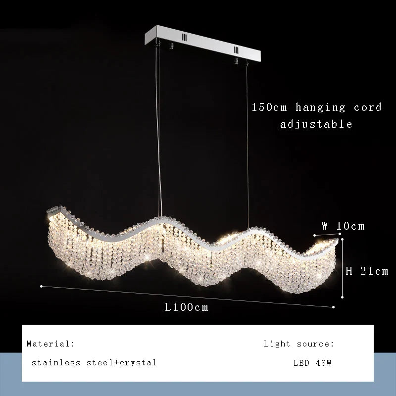 Afralia™ Modern Luxury Crystal Bead Chandelier with LED Lights for Home Decor