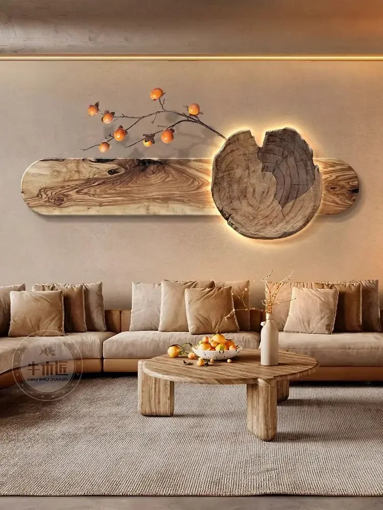 Afralia™ Elegant Sofa Set with Hanging Paintings and Bedroom Wall Lamp Painting
