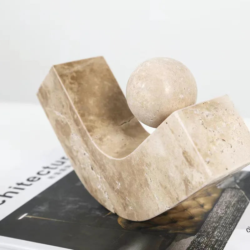 Afralia™ Geometric Natural Stone Ornaments Modern Crafts Desk Decoration