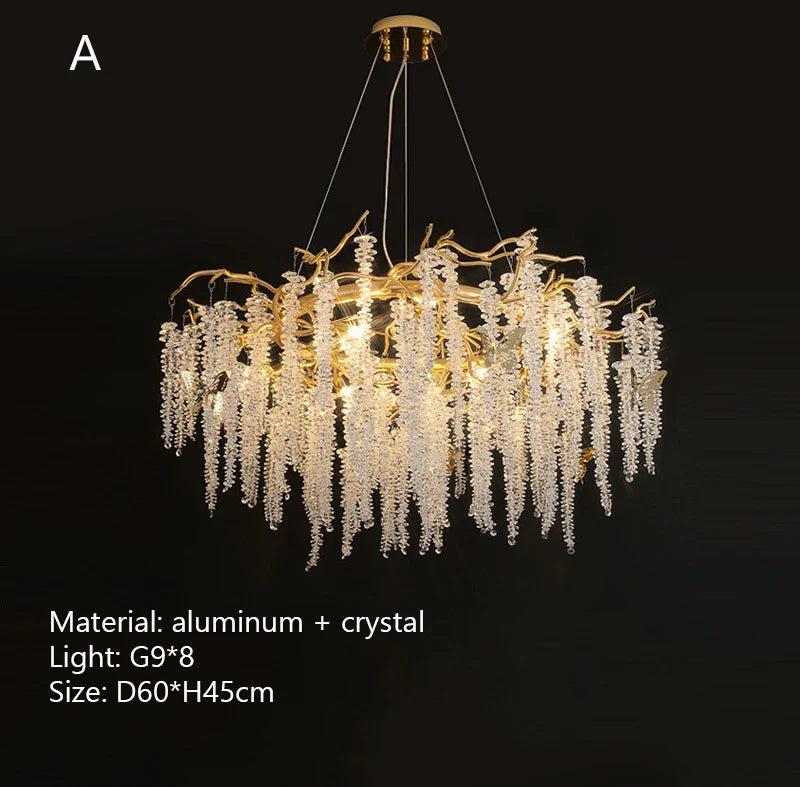 Afralia™ Luxury Crystal Ceiling Chandelier Living Room Dining Room Decoration