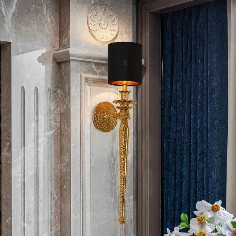 Afralia™ Copper Wall Lamp for Luxury Living Room TV Background, Bedroom, Staircase LED Lighting