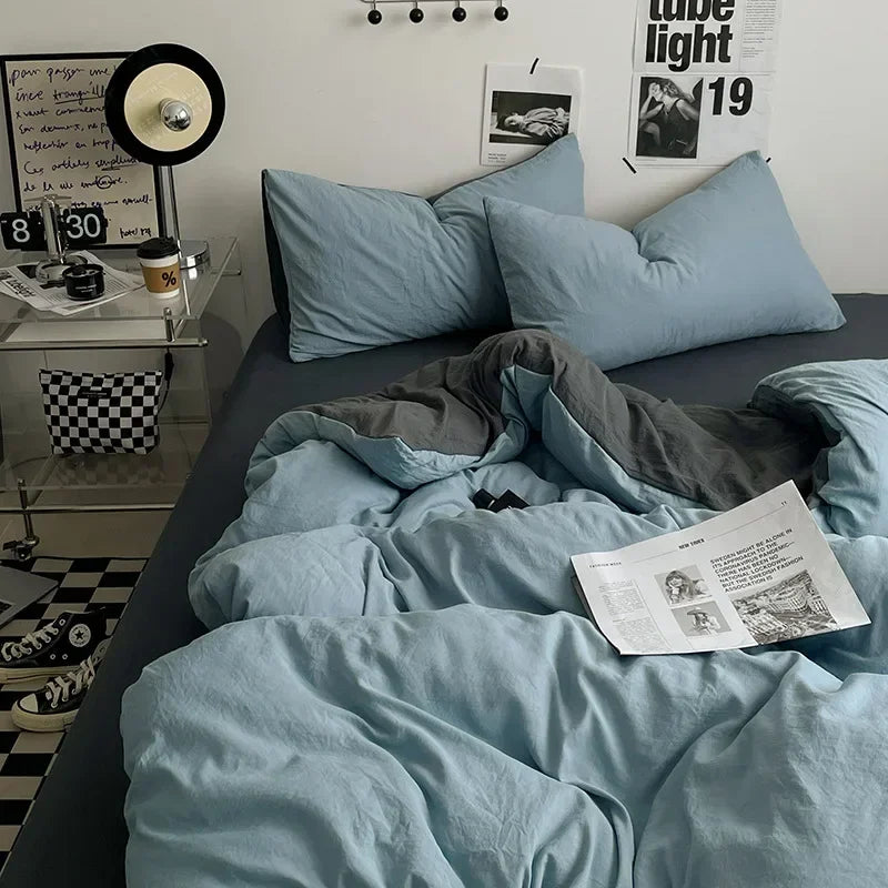 Afralia™ Cotton Bedding Set with Comforter Cover, Sheet, and Pillowcase Set