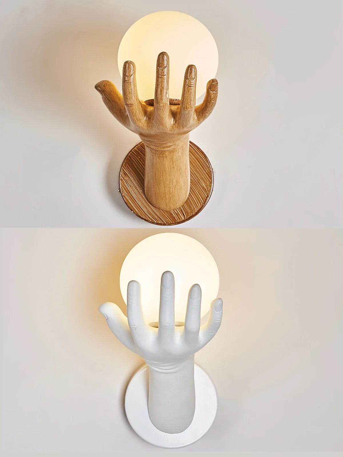 Afralia™ Resin Victory Hand LED Wall Sconce for Indoor Decor Lighting
