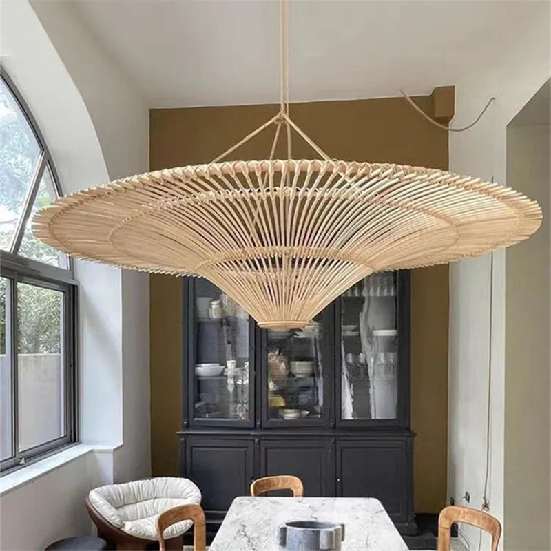 Afralia™ Handmade Rattan Pendant Light for Dining Room, Living Room, Bedroom, Hotel