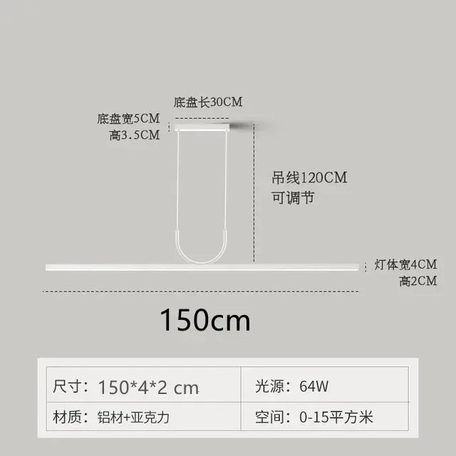 Afralia™ Black LED Ceiling Chandelier: Modern Simple Kitchen Island Pendant Lamp for Home Decor