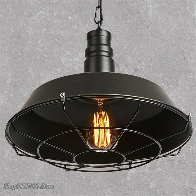 Afralia™ Iron Pendant Lights for Dining Room, Cafe, Clothing Store - Industrial Retro Loft Style