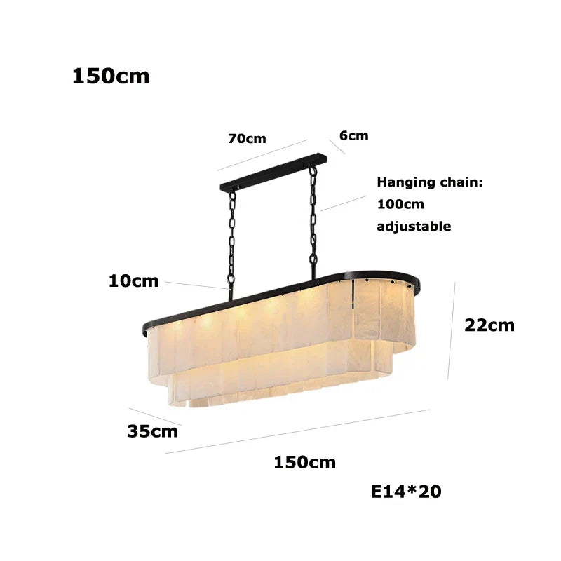Afralia™ Modern Gold Black Lucite Block Chandelier, Round Oval Lustre Ceiling Lighting E14