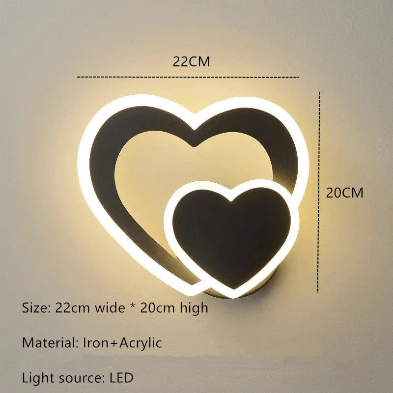 Afralia™ LED Heart Wall Lamp - Nordic Love Design for Bedroom, Living Room & Corridor