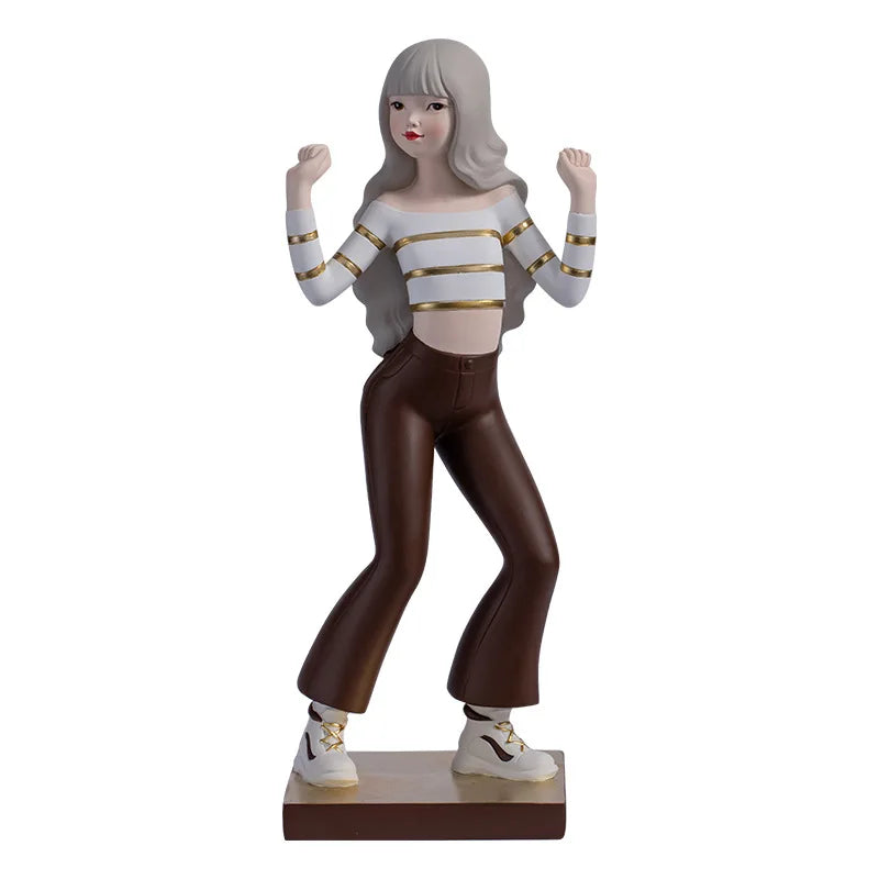 Afralia™ Fashion Girl Figurine, Room Decor, Desktop Decoration, Luxury Gift