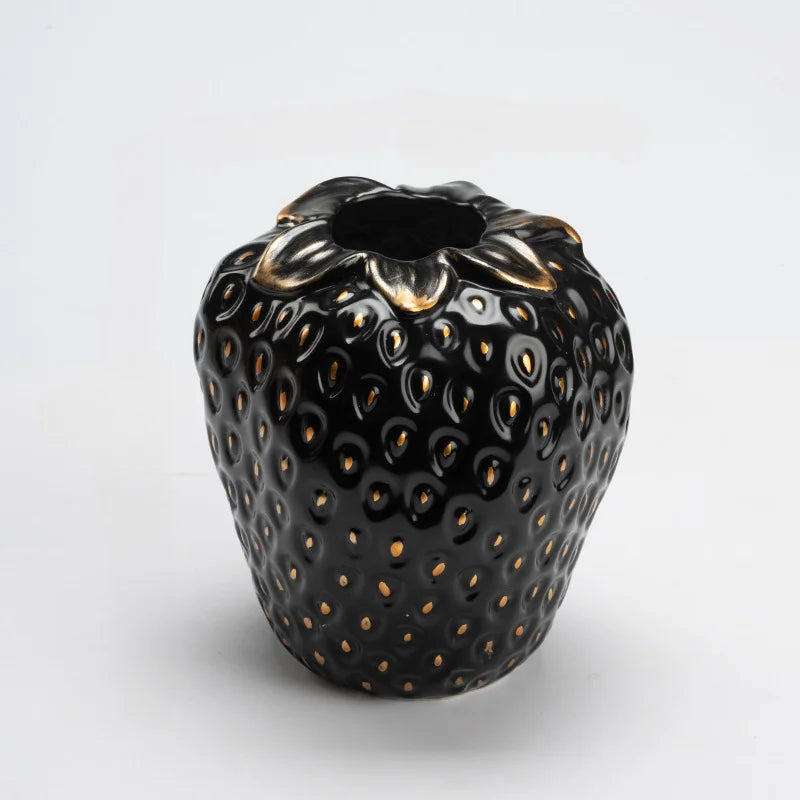 Afralia™ Ceramic Strawberries Vase Abstract Art for Nordic Living Room Decoration