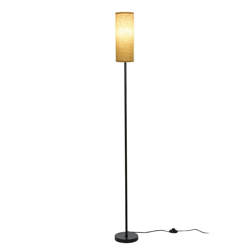 Afralia™ Nordic Cloth Lampshade LED Floor Lamp for Indoor Living Room Decor