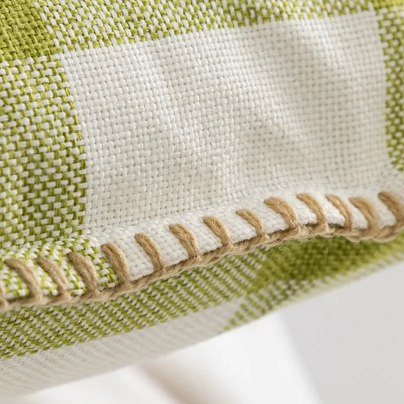 Afralia™ Faux Linen Plaid Cushion Cover Set in Various Sizes & Colors