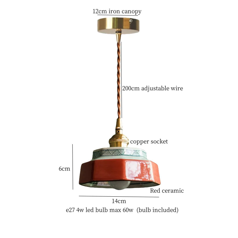 Afralia™ Ceramic LED Hanging Lamp for Home Decor and Lighting