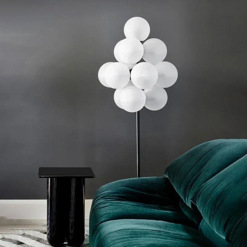 Afralia™ Bubble Glass LED Floor & Table Lamp Set for Modern Living Room & Bedroom