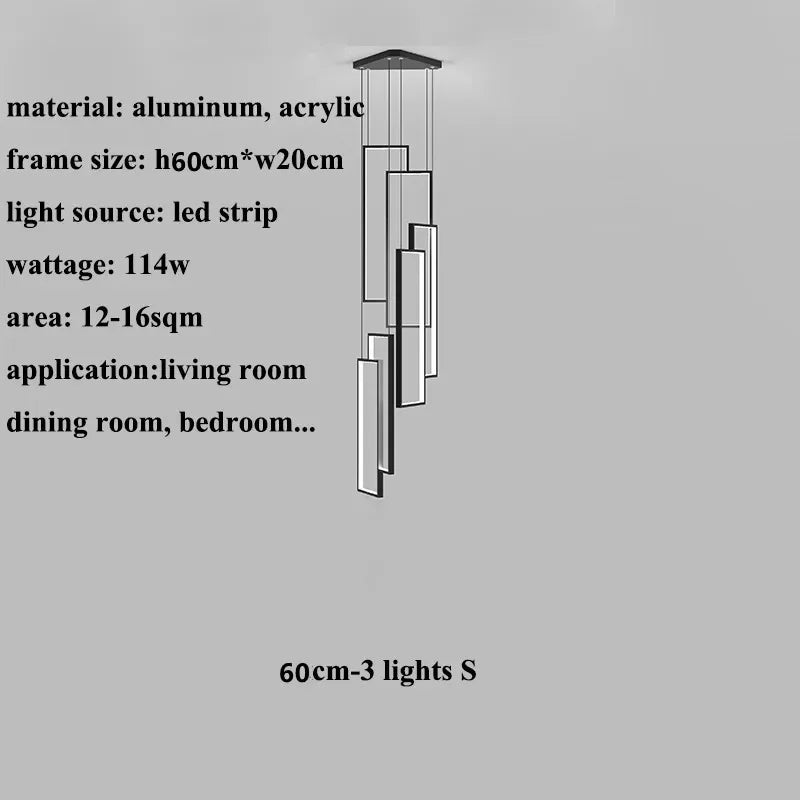 Afralia™ Geometric Luxury Stair Chandelier for Duplex Villa Loft Living Room