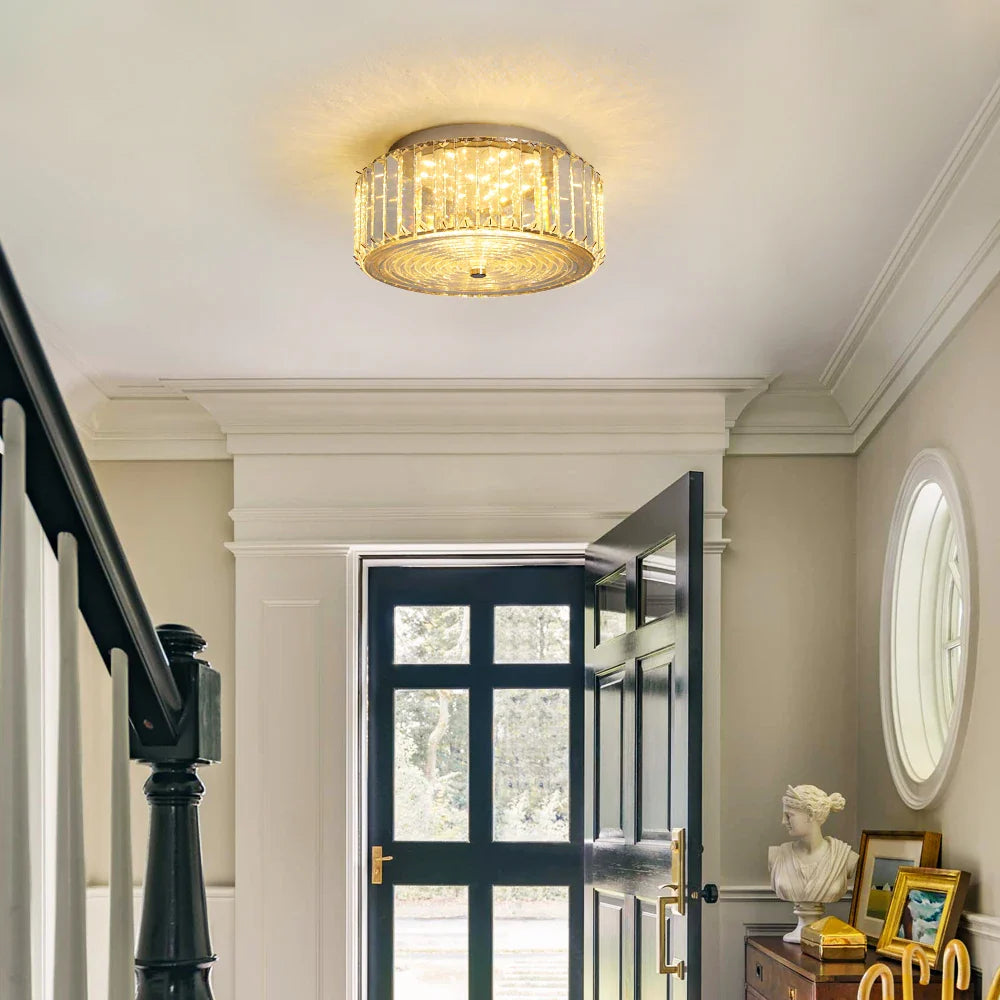 Afralia™ Crystal LED Ceiling Chandelier Light Circle Design Indoor Lighting