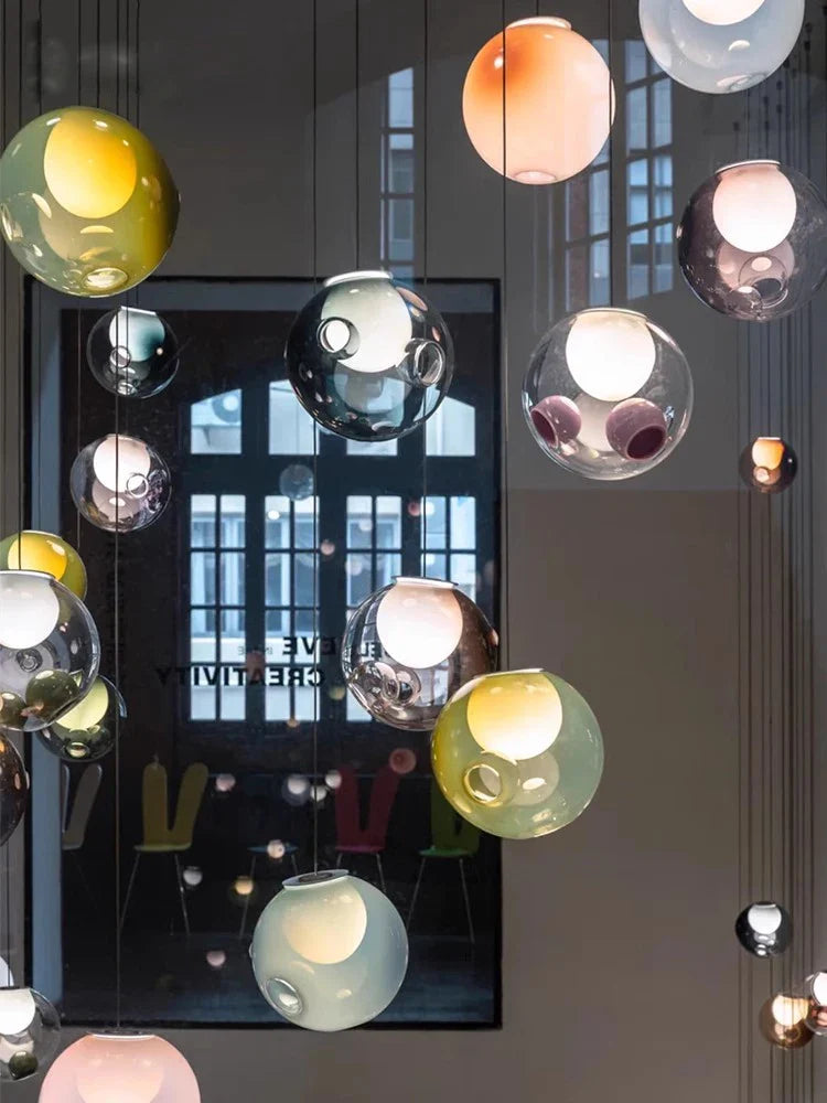 Afralia™ Clear Glass Pendant Light Dimmable LED Luxury Hanging Lamp