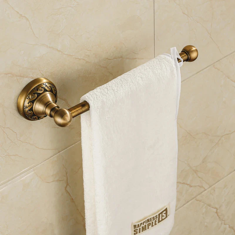 Afralia™ Bathroom Hardware Set: Antique Brass Wall Mounted Accessories for Toilet, Towel, and Robe