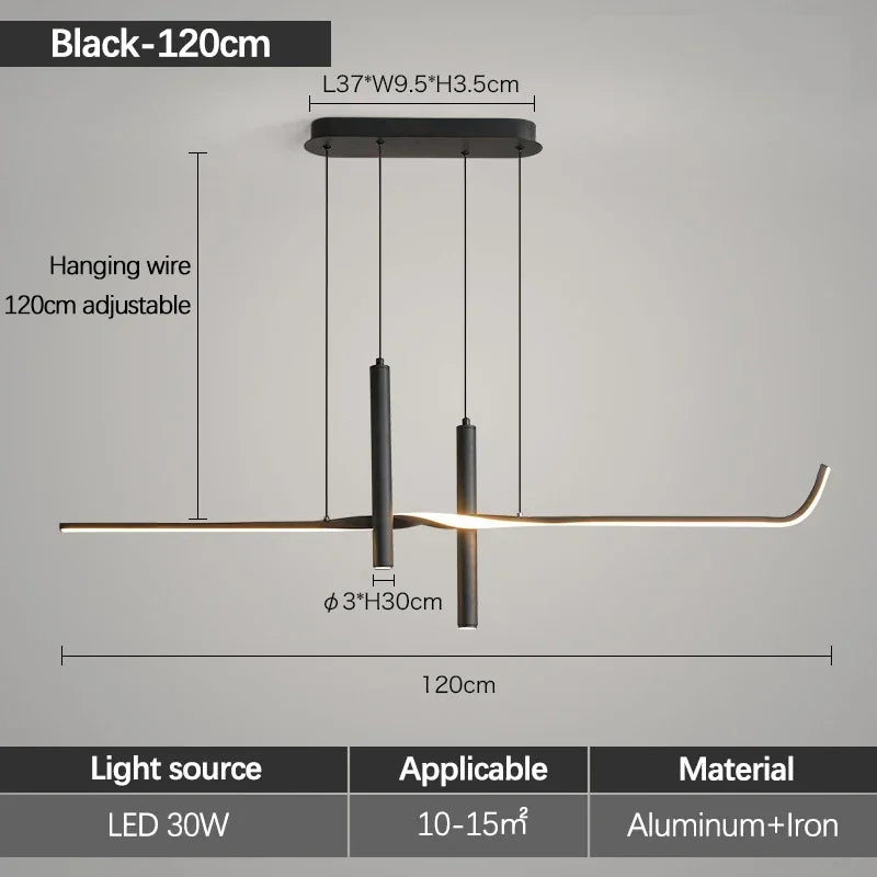 Afralia™ Adjustable LED Spotlight Chandelier Linear Pendant for Modern Home Dining Lighting