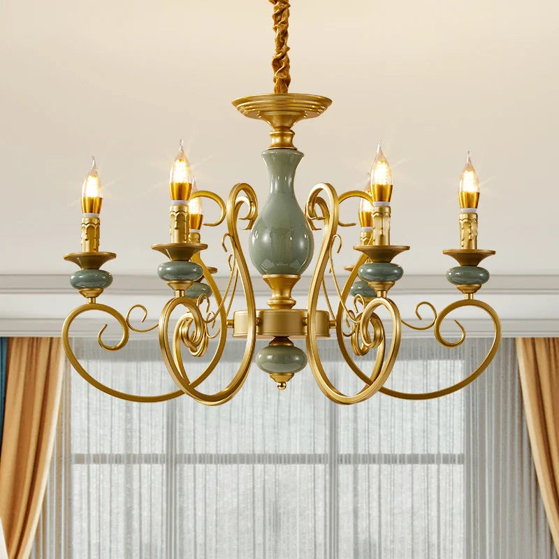 Afralia™ Retro Rustic Candle Pendant Light for Dining Bedroom Study Living Room