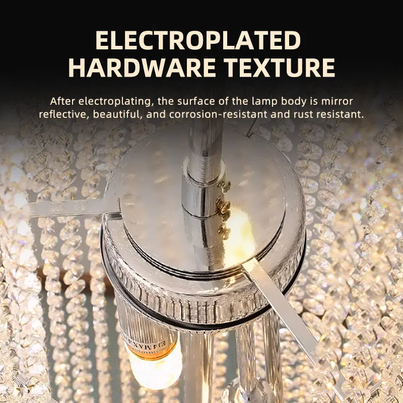 Afralia™ Crystal Chandelier LED Pendant Light for High Villa Ceiling Staircase