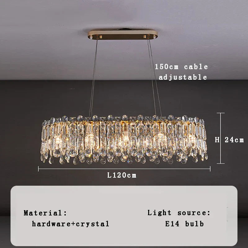 Afralia™ Crystal Pendant Chandelier for Living Room Bedroom - Luxury Hanglamp by Lamparas Lustres