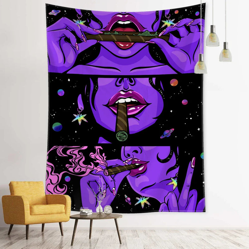 Afralia™ Psychedelic Witchcraft Tapestry Wall Hanging for Cool Hippie Room Decor
