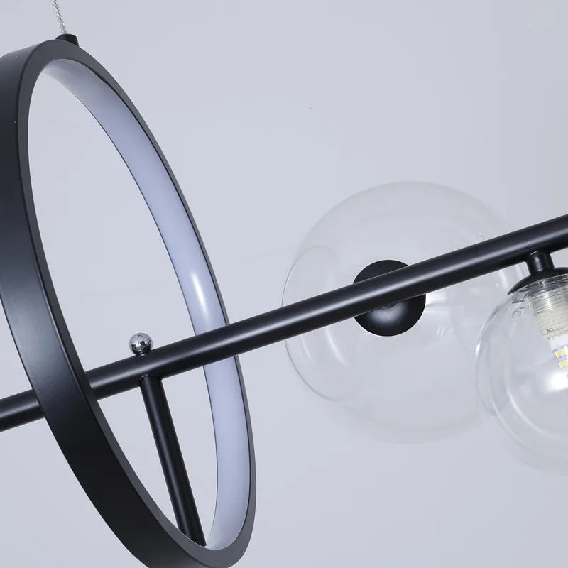 Afralia™ Modern Glass Ball LED Pendant Chandelier for Home Living Room Dining Bedroom