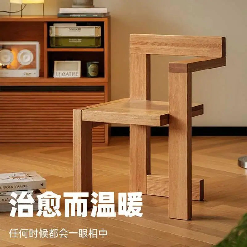 Afralia™ Medieval Wood Dining Chair | Italian Light Luxury Leisure Design