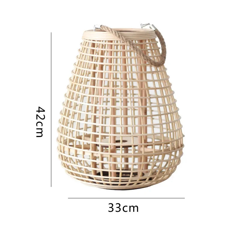 Afralia™ Wood Stand Candle Holders Japanese Nordic Style Lantern Modern Home Decor