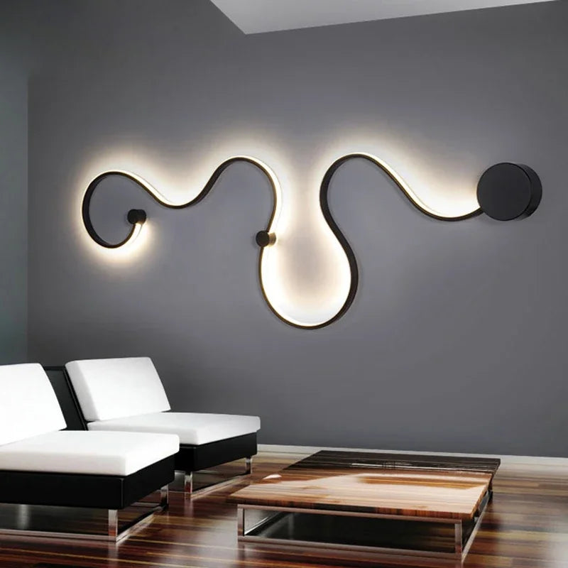 Afralia™ Modern LED Wall Sconce for Home - Remote Controlled Minimalist Lighting