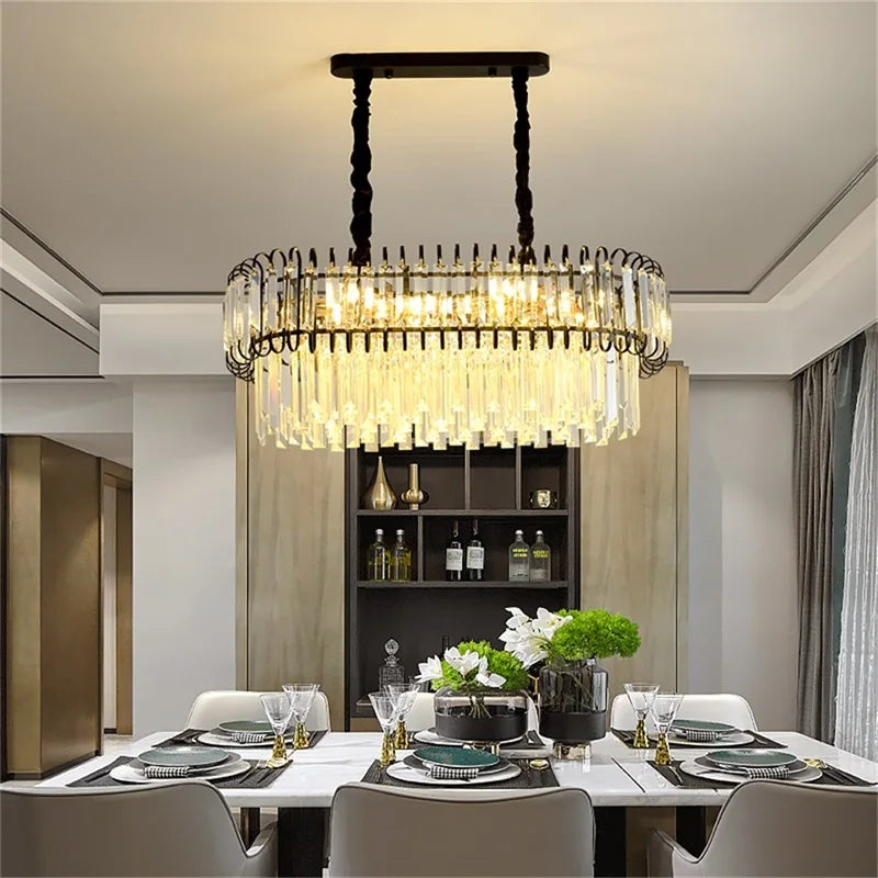 Afralia™ Light Luxury Crystal Chandelier for Dining, Living, & Bedroom - Modern, Simple Design