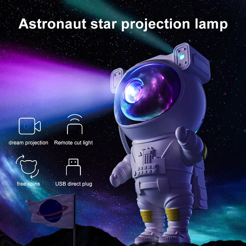 Afralia™ Sky Astronaut Projector Night Light Galaxy Novelty Bedroom Decor Kids Gifts