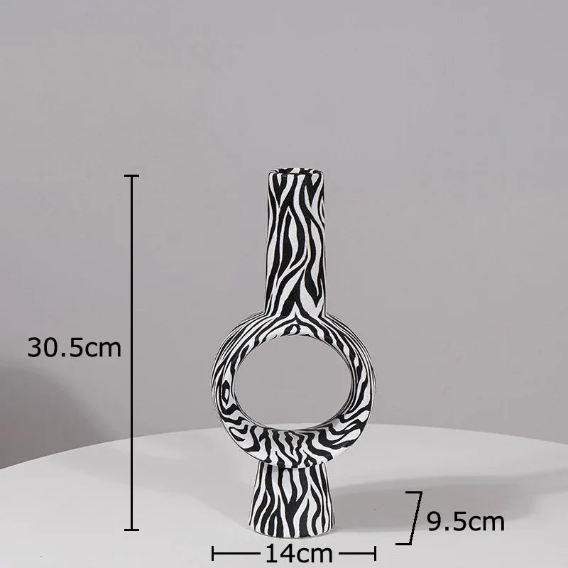 Afralia™ Hollow Ceramic Vase for Desk Decoration and Flower Arrangement