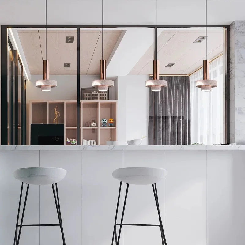 Afralia™ Marble Stone Pendant Lights LED for Modern Small Bar Decor & Dining Room