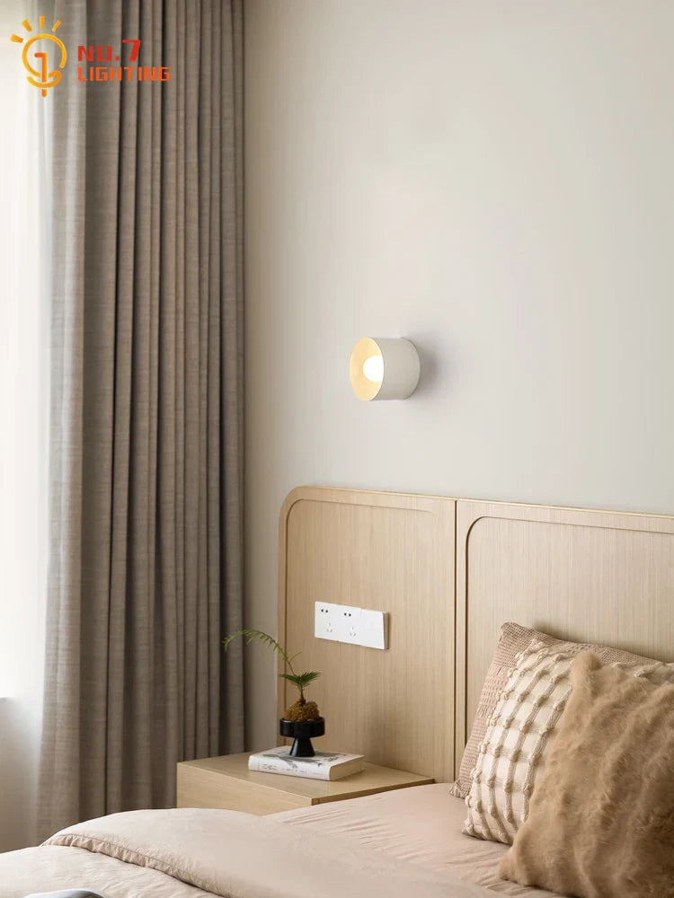 Afralia™ Modern LED Wall Lamp for Living Room/Bedroom/Cafe, Black/White Round Design