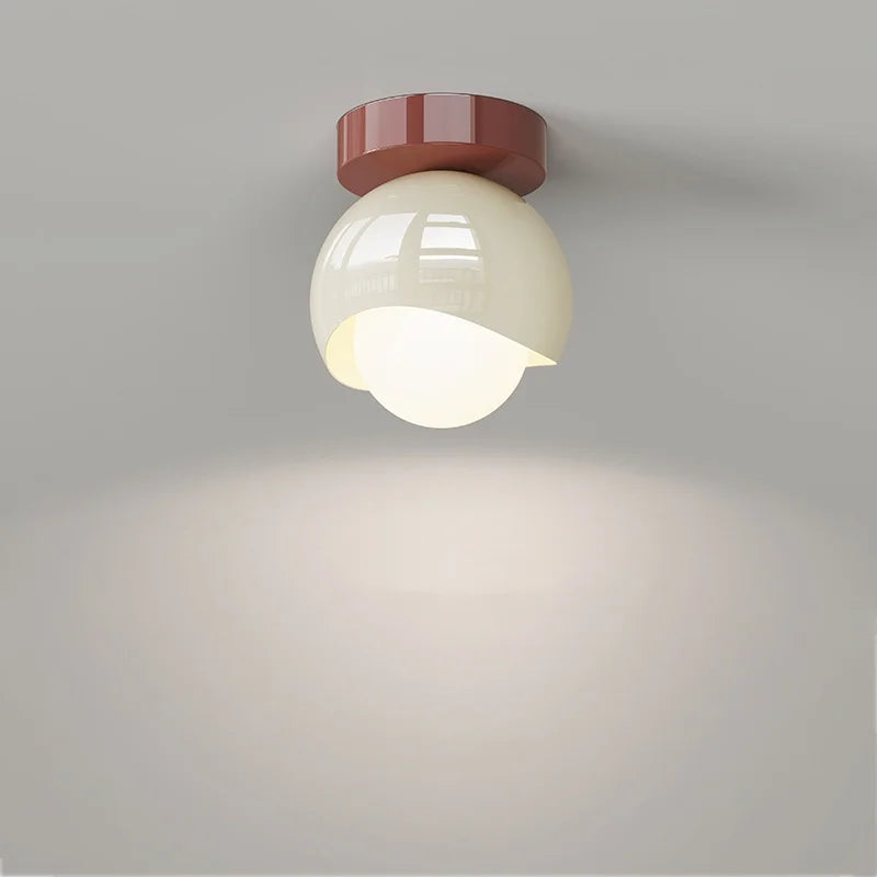 Afralia™ Glass Iron LED Ceiling Lamp Light Fixtures Modern Home Decoration