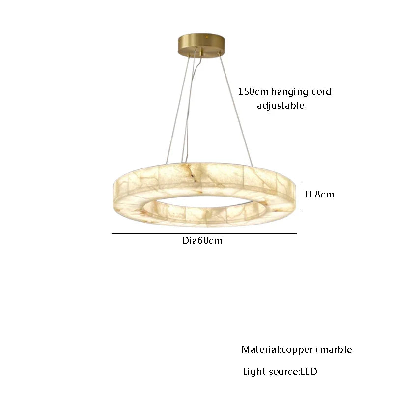 Afralia™ Modern Marble Chandelier - Luxury LED Hanging Lamps for Living Room