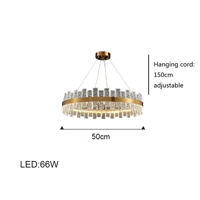 Afralia™ Glass Ceiling Chandelier: Modern LED Ice Block Round Pendant Light for Home Decor