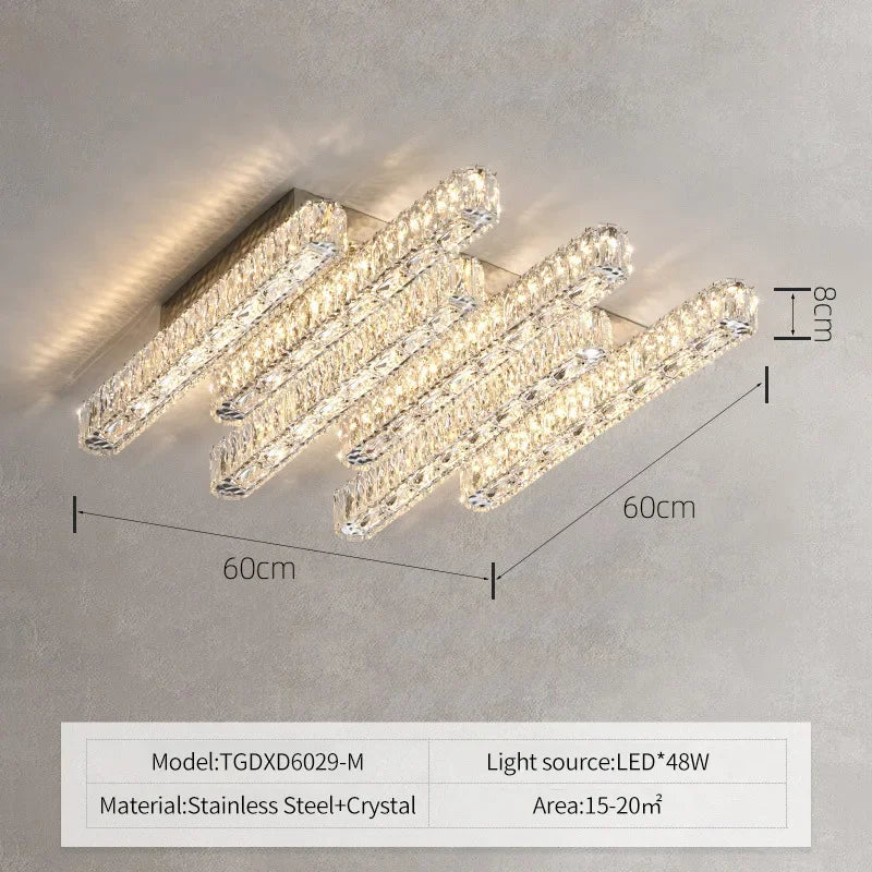 Afralia™ Crystal Ceiling Chandelier Light - Modern Luxury Dimmable LED Luminaire